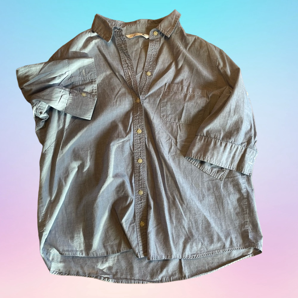RIDER’S by LEE Women’s Large Blue Button-Down Shirt